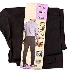 New COPPER & OAK SUPPLY CO Black Straight Fit Mens Pants 30X30